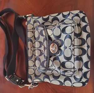 Coach Monogram Black Canvas Cross Body Bag